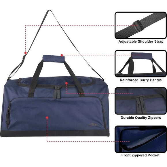 24 Inch Men & Women Navy Lightweight Canvas Duffle Gym Sports Equipment Bags - Picture 2 of 8